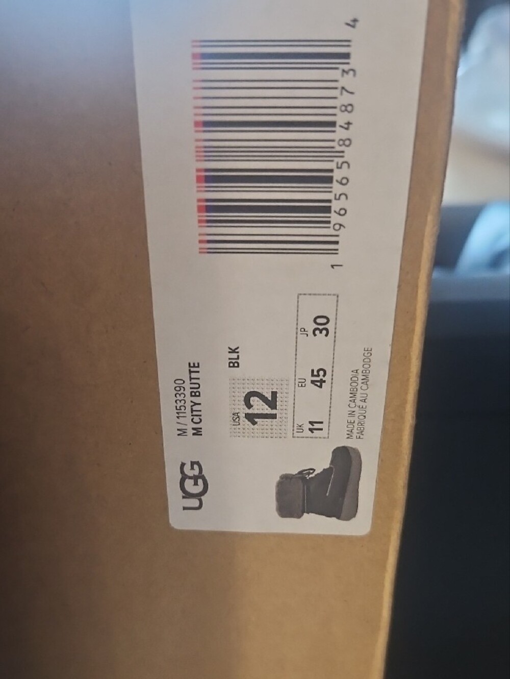 UGG M Butte Black and Gray Waterproof Lace-Up Snow Boots - Picture 5 of 5